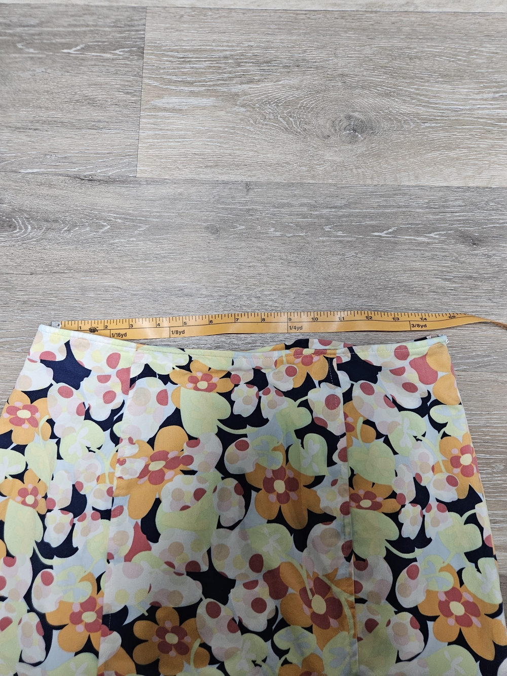 Talbots Floral Midi Skirt in Black, Yellow, Pink and Orange - Picture 3 of 7